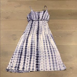 Navy blue tie dye dress.